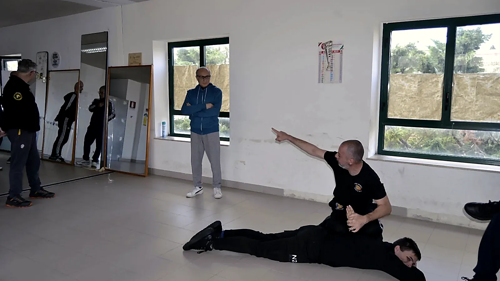Tecnica a terra durante un seminario
